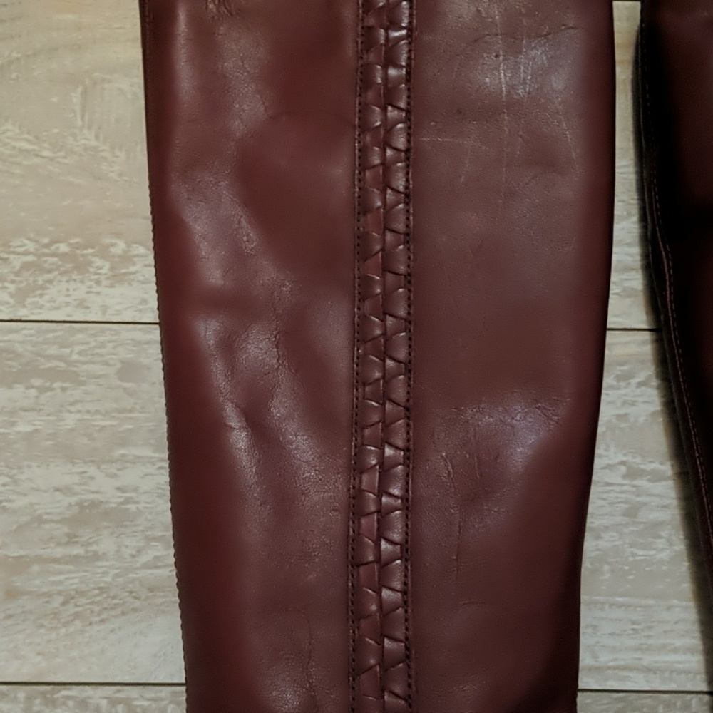 Vintage Kinney Leather Maroon Boots - Picture 3 of 7